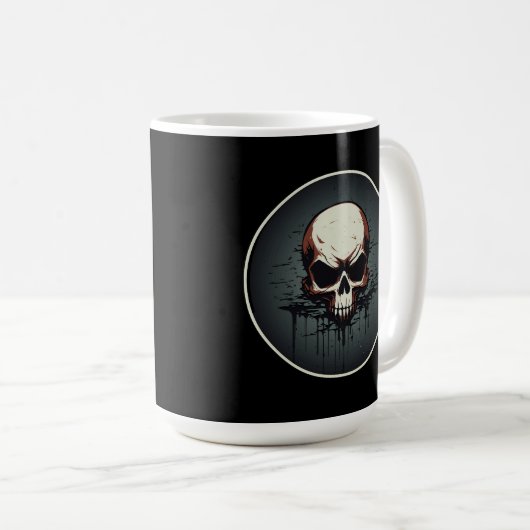 Nocturnal Drip Skull Artwork Kaffeetasse (VorderseiteRechts)