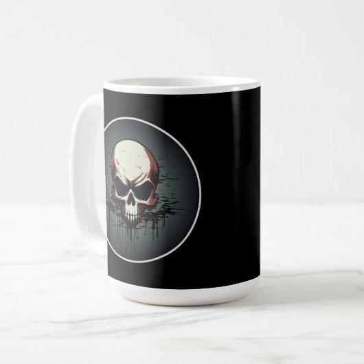 Nocturnal Drip Skull Artwork Kaffeetasse (Vorderseite Links)