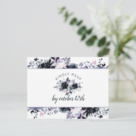 Nocturnal Dusty Blue Wedding Meal Choice UAWG Postkarte (Stehend Vorderseite)