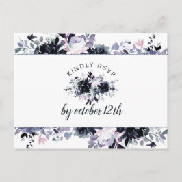 Nocturnal Dusty Blue Wedding Meal Choice UAWG Postkarte