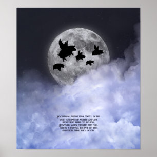 Nocturnal fliegende Schweine Poster