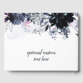 Nocturnal Floral Chic Navy Wasserfarbenhochzeit Gästebuch (Rückseite)