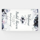 Nocturnal Floral Dusty Blue Brautparty Willkommen Banner (Horizontal)