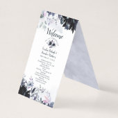 Nocturnal Floral Elegantes Hochzeitsprogramm (Vorderseite)