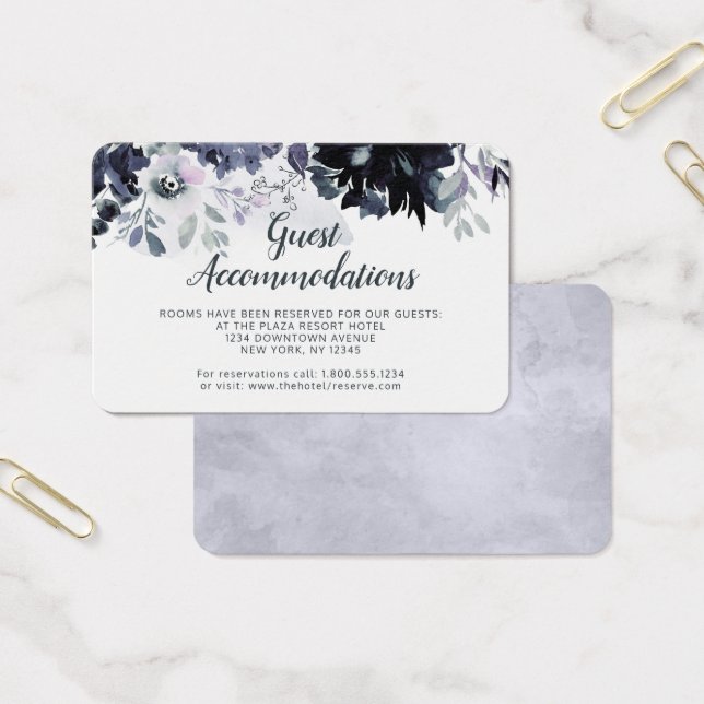 Nocturnal Floral Guest Accommodation Insert Card (Büro)