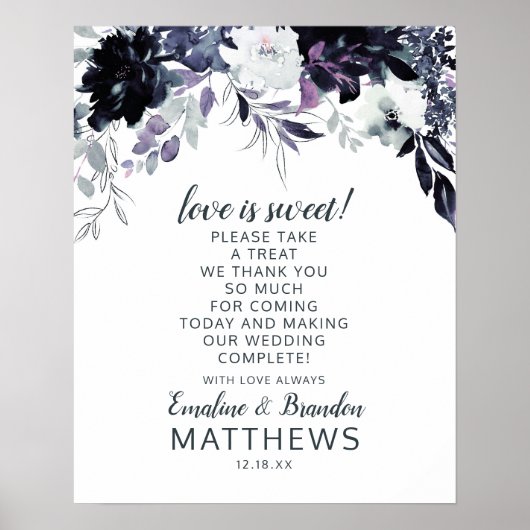 Nocturnal floral Liebe ist Sweet Leckerei Wedding  Poster (Vorne)