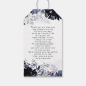 Nocturnal Floral Navy Blue Bridal Display Dusche Geschenkanhänger (Rückseite)