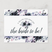 Nocturnal floral Navy Blue Bridge zu Rezeptkarte Ankündigungspostkarte (Vorderseite)