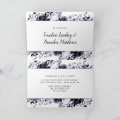 Nocturnal Floral Navy Blue Couple's Polterabend Einladung (Innenseite)