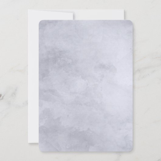 Nocturnal Floral Navy Blue & Gray Baby Girl Dusche Einladung (Rückseite)