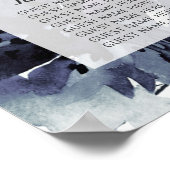 Nocturnal floral Navy Hochzeitstabelle Poster (Ecke)