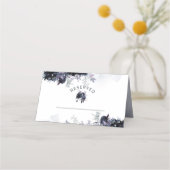 Nocturnal Floral Navy reserviert Seating Wedding Platzkarte (Vorderseite)
