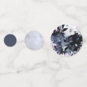 Nocturnal Floral Navy Wasserfarbe Hochzeitsmonogra Konfetti (Rückseiten)