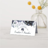 Nocturnal Floral Seating Wedding Tischnummer Platzkarte (Rückseite)