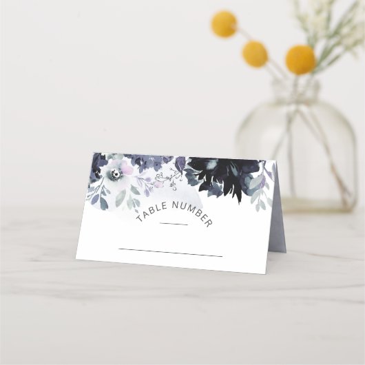 Nocturnal Floral Seating Wedding Tischnummer Platzkarte (Vorderseite)