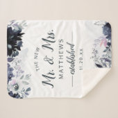 Nocturnal Floral Thew New Mr. & Mrs. Newlywed Sherpadecke (Vorderseite (Horizontal))