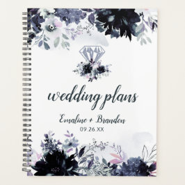 Nocturnal Floral Watercolor Chic Hochzeitspläne Planer