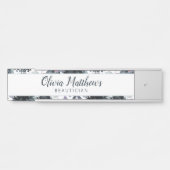 Nocturnal Floral Watercolor Navy Blue Name Türschild (Vorderseite )
