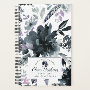 Nocturnal Floral Watercolor Navy Monogram Planer