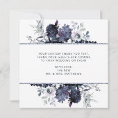 Nocturnal Floral Wedding Liebe und Dank Square Dankeskarte (Rückseite)