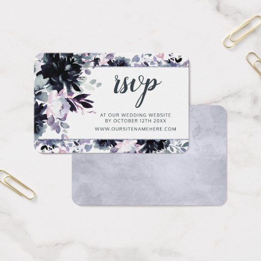 Nocturnal Floral Wedding Website UAWG Insert Cards (Büro)