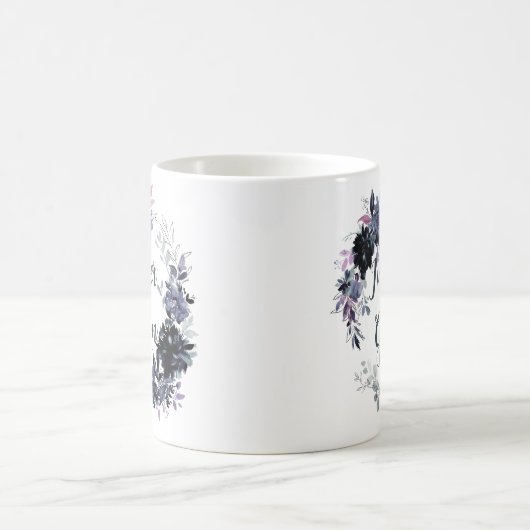 Nocturnal Floral Wreath Chic Mutter des Bräutigams Kaffeetasse (Mittel)