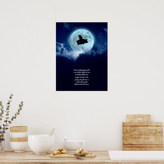 Nocturnal Flying Pig Poster (Küche)