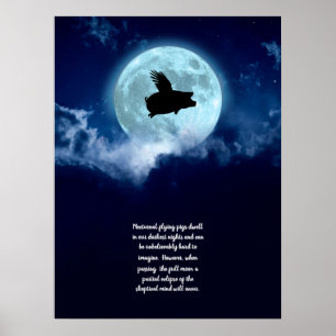 Nocturnal Flying Pig Poster