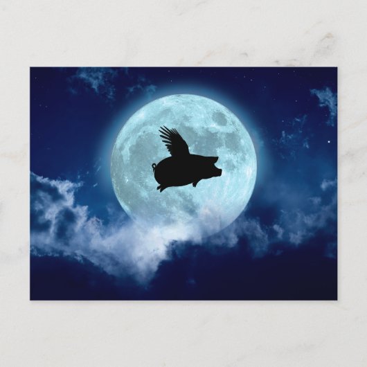 Nocturnal Flying Pig Postkarte (Vorderseite)
