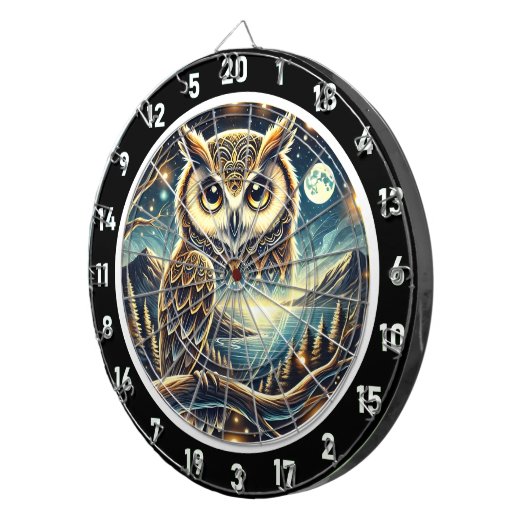 Nocturnal Majesty Owl Dartboard Design Dartscheibe (Vorderseite rechts)