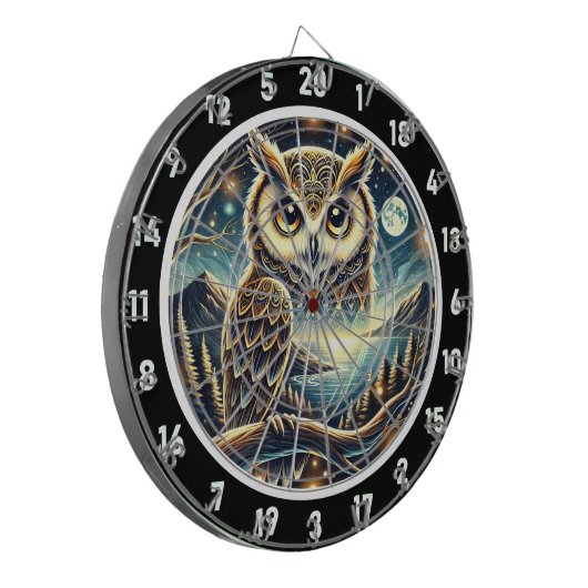 Nocturnal Majesty Owl Dartboard Design Dartscheibe (Vorderseite Links)