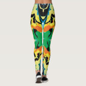 Nocturnal-Schmetterlinge, gelb, blau, schwarz, Spr Leggings (Rückseite)