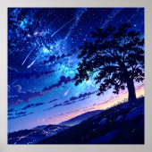 Nocturnal Sky - Landschaftsbild - Kunststil Poster (Vorne)