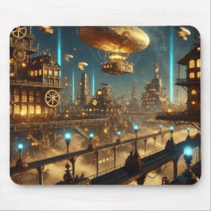Nocturnal Steampunk Haven Mousepad