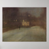 Nocturne Grau und Gold Snow in Chelsea by Whistler Poster (Vorne)