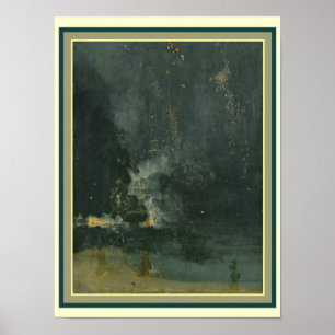 Nocturne in Black & Gold: Fallende Rakete 12 x 16 Poster