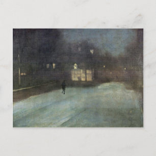 Nocturne in Grau und Gold Schnee in Chelsea von Wh Postkarte