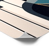 Nocturne in Teal: Art Deco Piano Portrait Poster (Ecke)