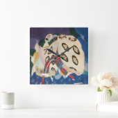 NOCTURNE MIT MASKEN / Art Déco Venezianische Masqu Quadratische Wanduhr (Zuhause)