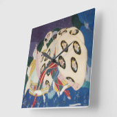 NOCTURNE MIT MASKEN / Art Déco Venezianische Masqu Quadratische Wanduhr (Winkel)