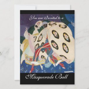 NOCTURNE MIT MASKEN, MARDI GRAS MASKENBALL EINLADUNG