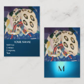 NOCTURNE MIT MASKEN / Venezianische Maskenmonogram Visitenkarte (Vorne/Hinten)