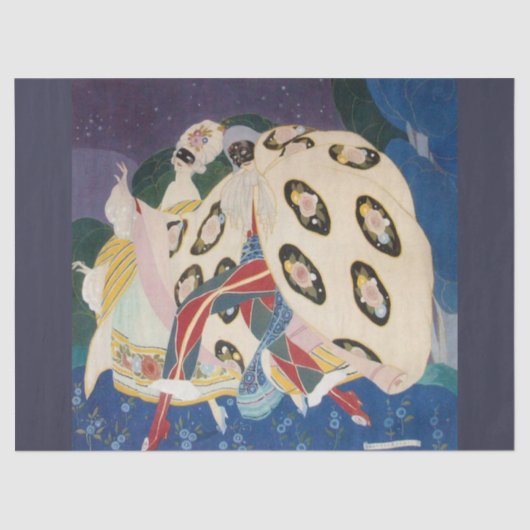 NOCTURNE MIT MASKEN / Venezianische MASKERN Seidenpapier (Vorderseite)