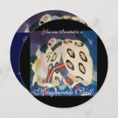 NOCTURNE MIT MASKS ,MARDI GRAS MASQUERADE BALL EINLADUNG (Vorne/Hinten)