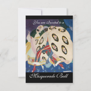 NOCTURNE MIT MASKS ,MARDI GRAS MASQUERADE BALL EINLADUNG
