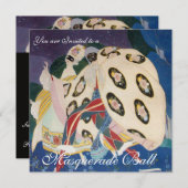 NOCTURNE MIT MASKS ,MARDI GRAS MASQUERADE BALL EINLADUNG (Vorne/Hinten)