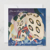 NOCTURNE MIT MASKS ,MARDI GRAS MASQUERADE BALL EINLADUNG (Vorderseite)