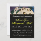 NOCTURNE MIT MASKS ,MARDI GRAS MASQUERADE BALL EINLADUNG (Rückseite)