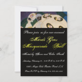 NOCTURNE MIT MASKS ,MARDI GRAS MASQUERADE BALL EINLADUNG (Rückseite)