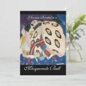 NOCTURNE MIT MASKS ,MARDI GRAS MASQUERADE BALL EINLADUNG (Stehend Vorderseite)